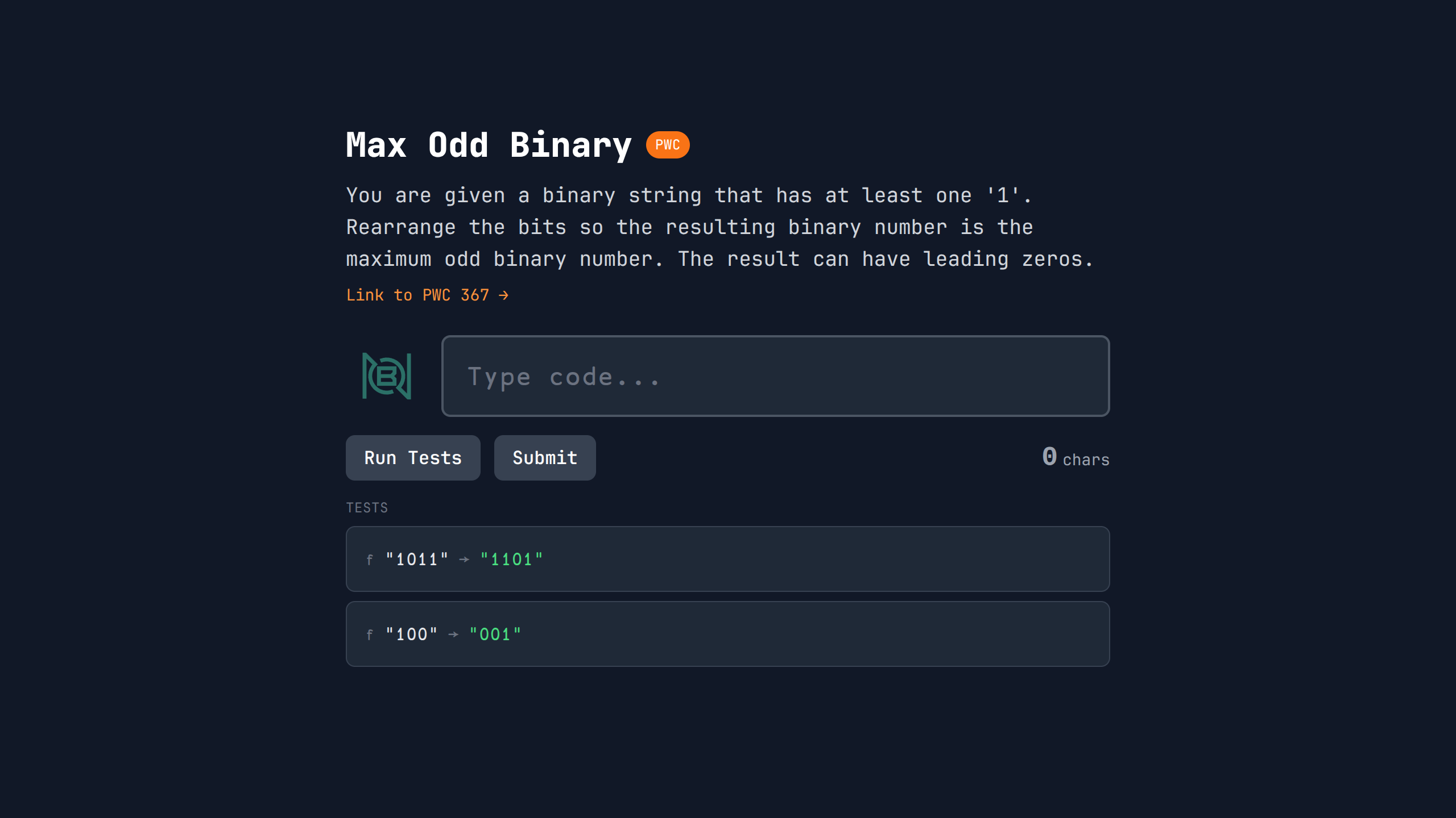 Max Odd Binary problem